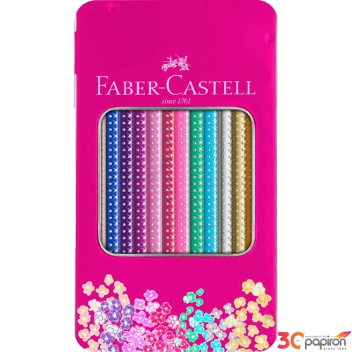 Faber-Castell színes ceruza 12db Sparkle rózsaszín fém dobozban ' 201737