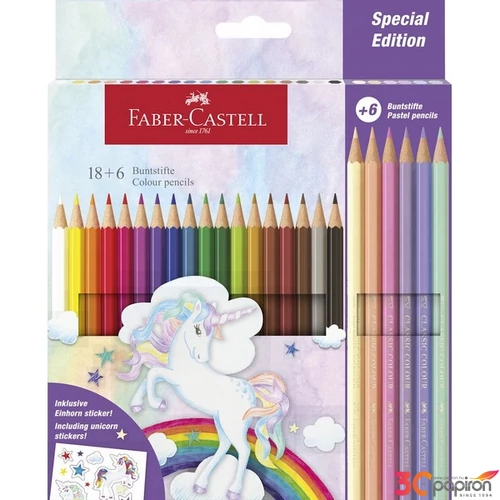 Faber-Castell színes ceruza 18+6db-os kastélyos unikornis