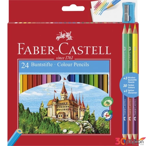 Faber-Castell színes ceruza 24+3db ceruza készlet vár várak törésállóheggyel 110324