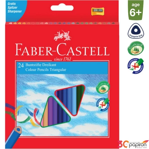 Faber-Castell színes ceruza 24db-os ECO Triangular+hegyező. 120524EU 120524EU