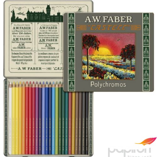 Faber-Castell színes ceruza 24db -os fémdobozos készlet, PolyChromos művész Art 