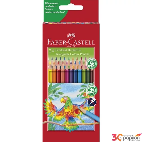 Faber-Castell színes ceruza 24db-os Papagáj háromszög alakú. 116544