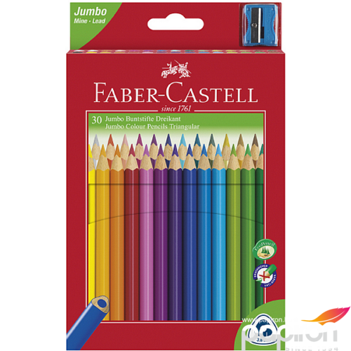 Faber-Castell színes ceruza 30db Grip Junior Triangular+hegyező. 116530