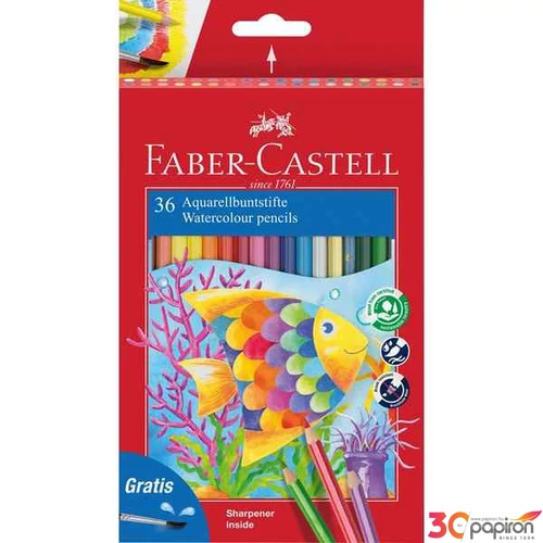 Faber-Castell színes ceruza 36db-os, aquarell+ecset halas