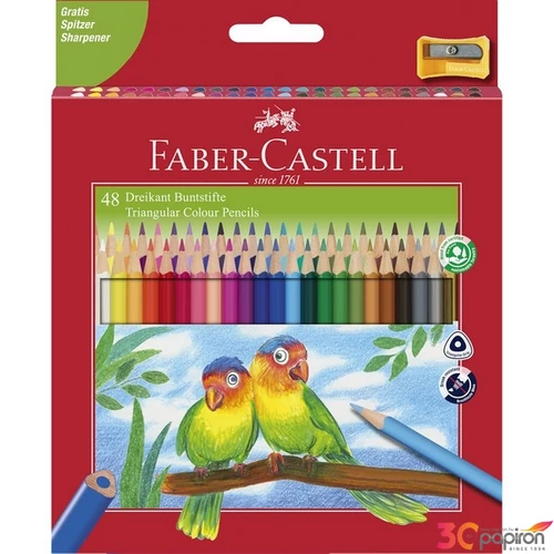 Faber-Castell színes ceruza 48db-os háromszögletű ECO+hegyező 120548