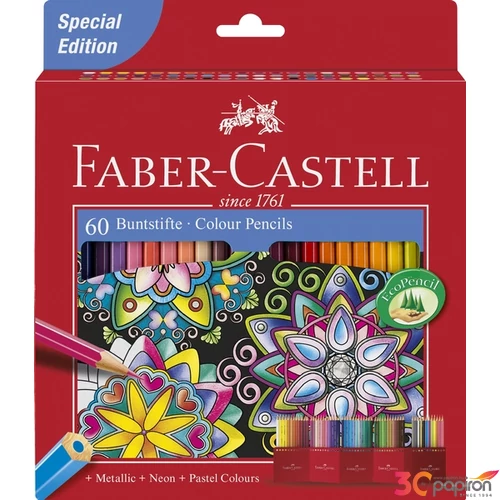 Faber-Castell színes ceruza 60db színes ceruza készlet Metallic-Neon-Pastel colorurs(120160GEX)