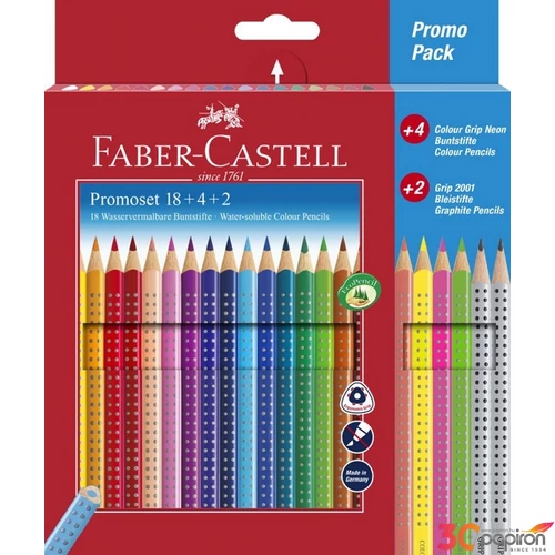 Faber-Castell színes ceruza 18db Grip+4db Neon+2db grafitceruza FC-Promóciós készlet 201540 201540