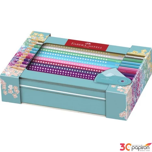Faber-Castell Színes ceruza 20db + Sleeve SPARKLE hegyező fém dobo 201 641 201 641
