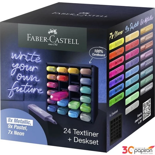 Faber-Castell szövegkiemelő 24db-os 1546 Neon-, Pasztell Metál 2024
