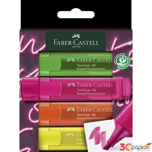 Faber-Castell szövegkiemelő Készlet 4Db-Os 1546 Neon GenZ 2023