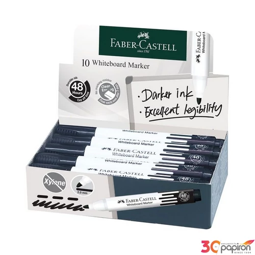 Faber-Castell táblafilc W20 kerek hegyű fekete 254099