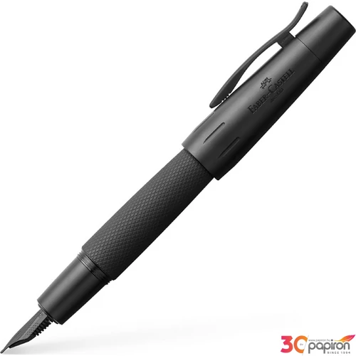 Faber-Castell töltőtoll E-motion galvanizált aluminium test "Pure Black" F 148621
