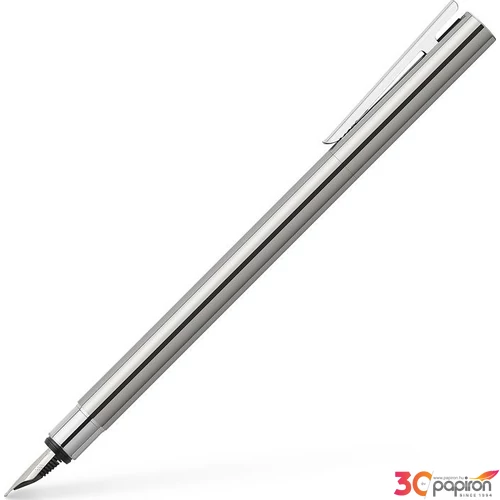 Faber-Castell töltőtoll Neo Slim rozsdamentes acél test fényes M 342000