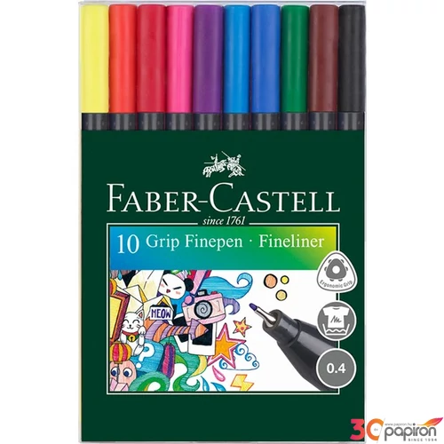 Faber-Castell tűfilckészlet Grip 0,4mm 10db rostiron 151610 151610