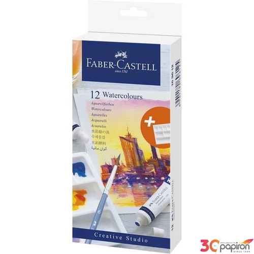 Faber-Castell vízfesték készlet, 12db-os tubusos 12x9ml keverő paletta, Creative Studio