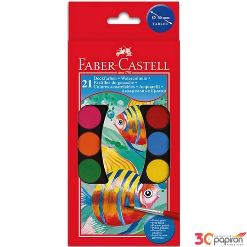 Faber-Castell vízfesték 21 db-os 30mm korong. vízbázisú festék prémium minőségű termék 125021-125027