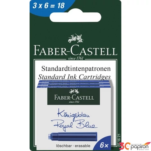 Faber-Castell tintapatron 3x6db royal kék BL. 201621