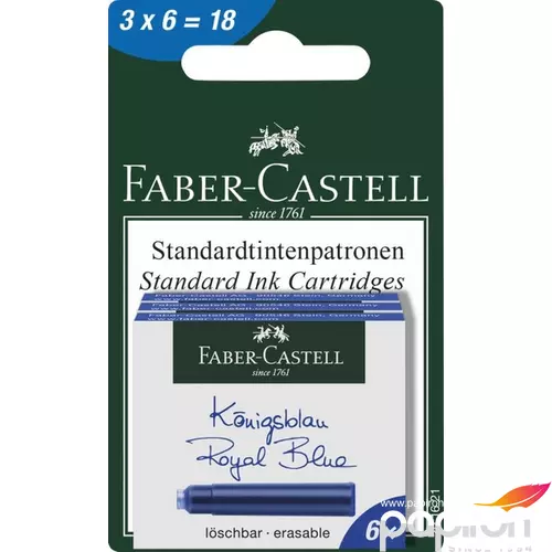 Faber-Castell tintapatron 3x6db royal kék BL. 201621
