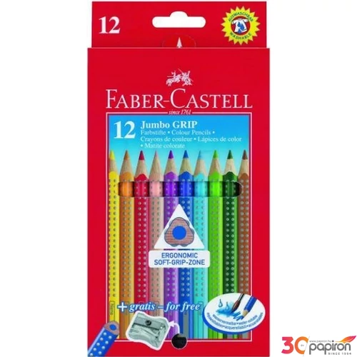 Faber-Castell színes ceruza 12db Grip Jumbo Akvarell Háromszög alakú 110912