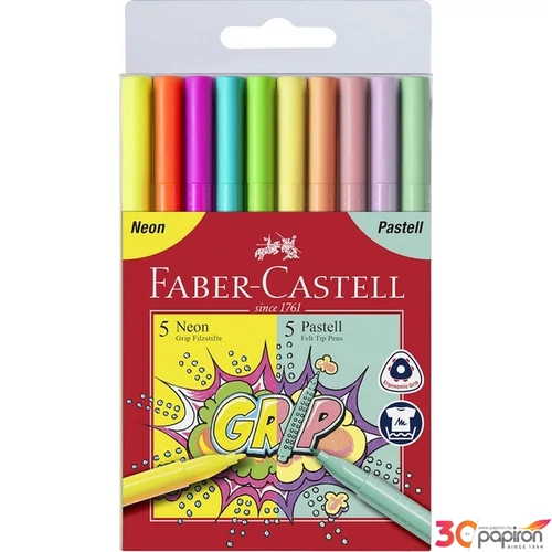 Faber-Castell filctoll készlet készlet 10db Grip neon/pasztell (5-5db) 155312