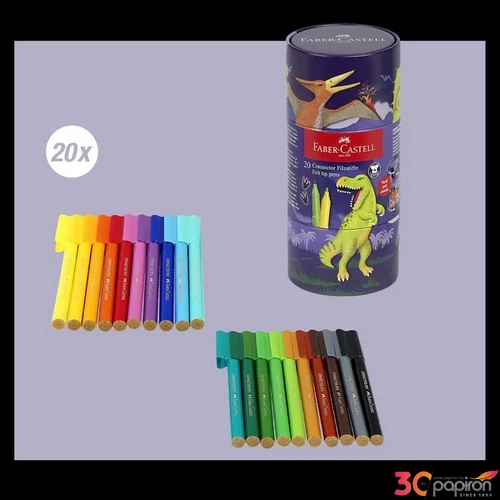 Faber Castell filctoll készlet 20db-os CONNECTOR + kiegészítők DINOSZAURUSZ 2024