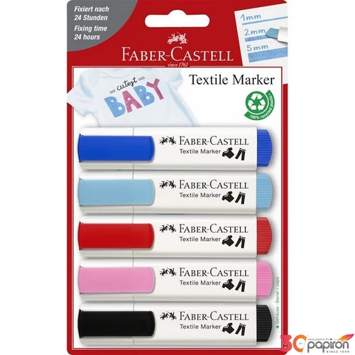Faber Castell textilfilc készlet, 5db-os pasztell színek