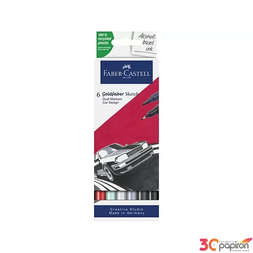Faber Castell filctoll készlet Art and Graphic kétvégű alkoholos 6db-os GOLDFABER SKETCH "AUTÓ TERVEZÉS