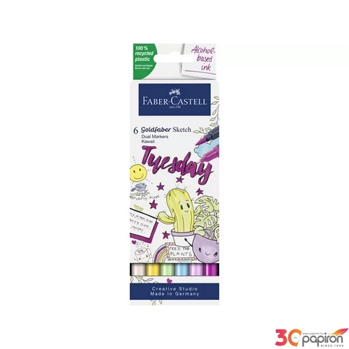 Faber Castell filctoll készlet Art and Graphic kétvégű alkoholos 6db-os GOLDFABER SKETCH "KAWAII