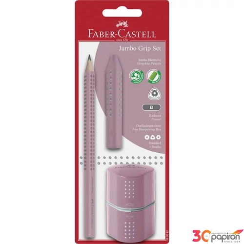 Faber Castell grafitceruza 1db-os GRIP 2001 Jumbo (B) +trió hegyező radír rózsa 580082