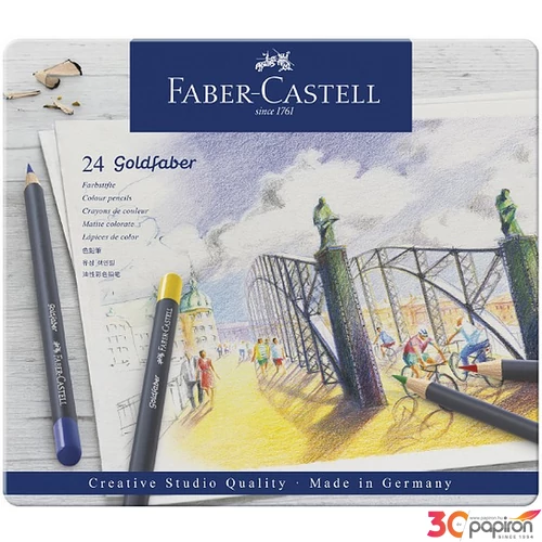 Faber-Castell művészceruza 24db-os AG-ceruza Goldfaber fém dobozban 114724