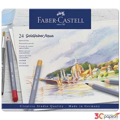 Faber-Castell művészceruza 24db-os AG-ceruza Goldfaber Akvarell fém dobozban 114624
