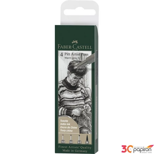 Faber Castell művész filctoll 4db-os PITT 273 melegszürke IV. S;F;M;B-s hegyvastagság