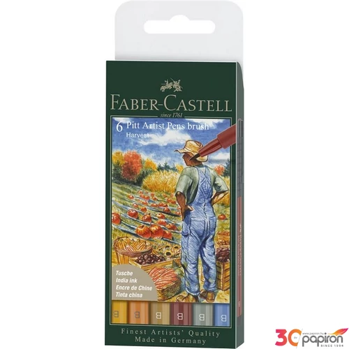 Faber Castell művész filctoll 6db-os PITT Brush "ARATÁS B-s hegyvastagság