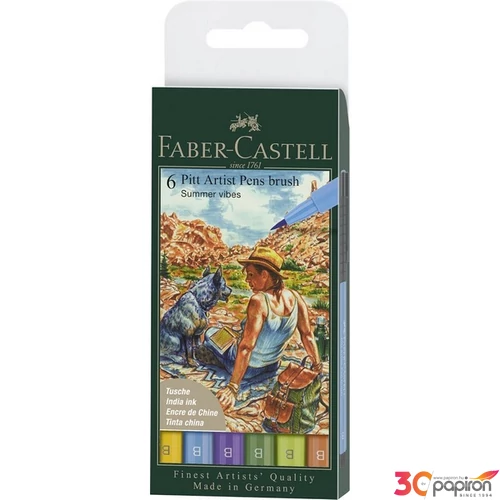 Faber Castell művész filctoll 6db-os PITT Brush "NYÁRI HANGULATOK B-s hegyvastagság