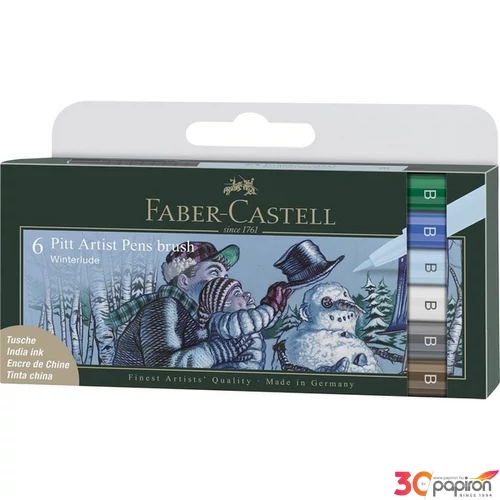 Faber Castell művész filctoll 6db-os PITT Brush "TÉL B-s hegyvastagság