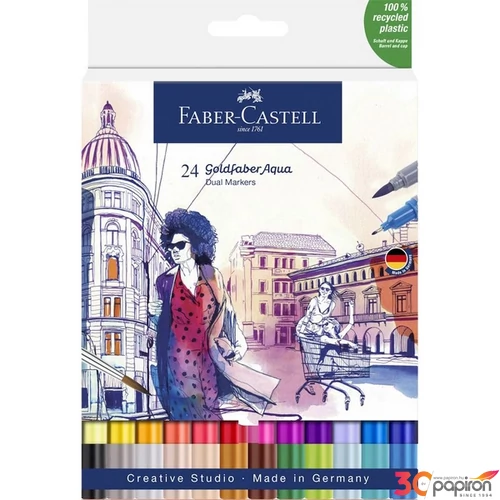 Faber Castell művész filctoll AG-Kétvégű aquarell filctoll 24db-os Goldfaber Aqua