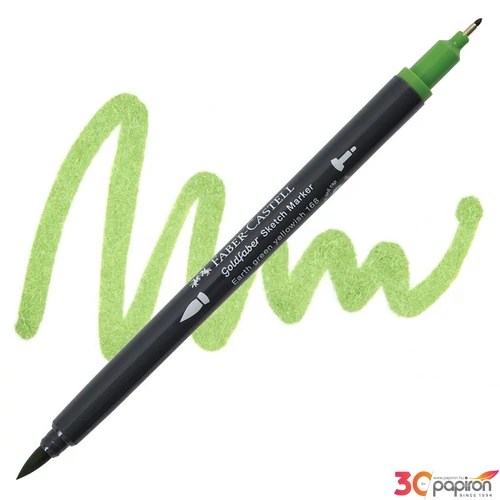 Faber Castell művész filctoll AG-Kétvégű aquarell filctoll earth green yellowish 168