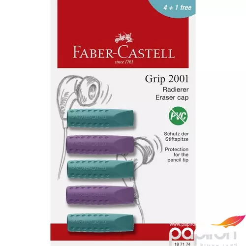 Faber Castell radír GRIP RollOn 5db-os lila/óceánkék BL. 2024