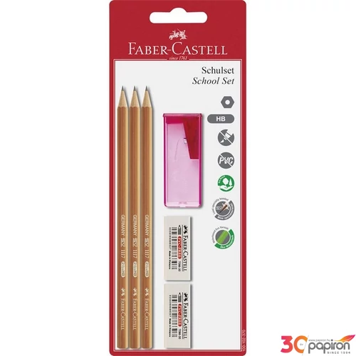 Faber Castell írószerkészlet 6db-os (3db grafitceruza HB,2db radír 1db hegyező 100-102-370