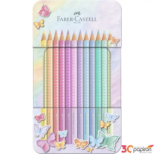 Faber Castell színes ceruza 12db-os SPARKLE pasztell fém dobozban