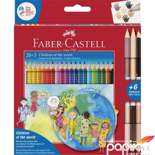 Faber-Castell színes ceruza 20+3db Grip + bicolor 6 bőrszín 201747