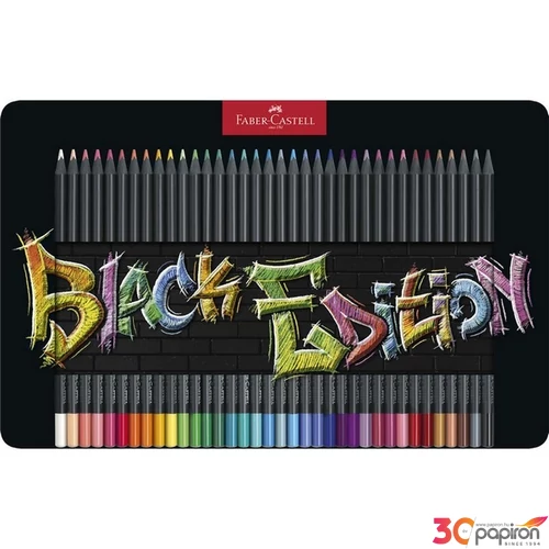 Faber Castell színes ceruza 36db-os Black Edition fekete test fém dobozban