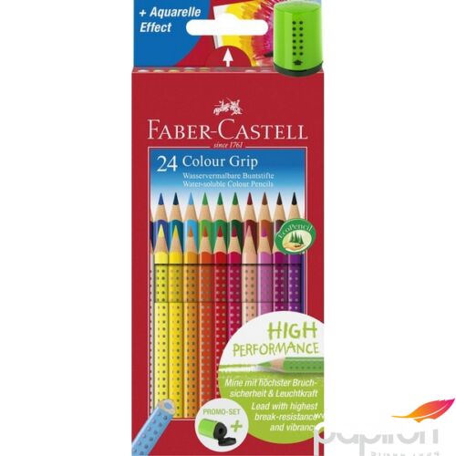 Faber-Castell színes ceruza 24db-os FC-ceruza készlet Grip + hegyező 201750
