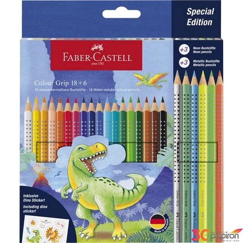 Faber Castell színes ceruza készlet 18+6db-os GRIP DINOSZAURUSZ 2024