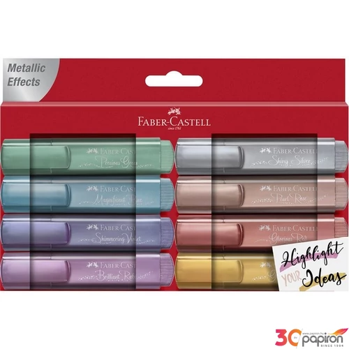 Faber Castell szövegkiemelő Textliner 1546 8db-os készlet metál 154689