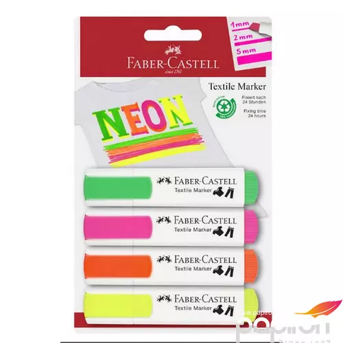 Faber Castell textilfilc készlet 4db-os neon színek BL. 159591