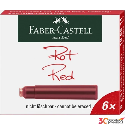 Faber-Castell tintapatron 6db piros 185514