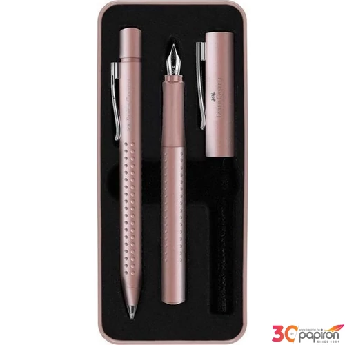 Faber Castell töltőtoll Golyóstollal GRIP 2011 2db-os halványrózsaszín fém díszdobozban 201539