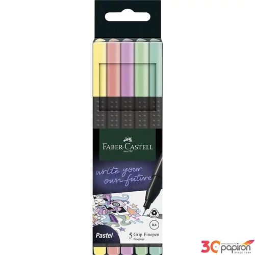 Faber Castell tűfilc készlet 5db-os 0,4mm GRIP pasztell