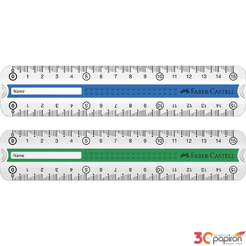 Faber-Castell vonalzó Grip 15cm kék/zöld szín prémium minőségű termék 171016